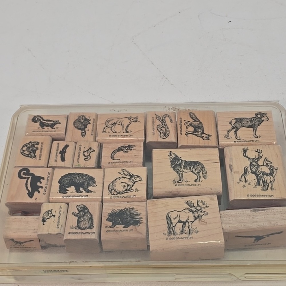 Stampin Up Wildlife Stamp Set Bear Deer Squirrel Cougar Sheep Elk Moose Ect